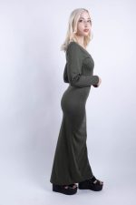 Φόρεμα Στενό Maxi Χακί - Image 2