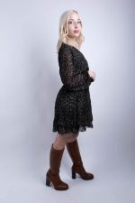 Midi Φόρεμα Κρουαζέ Leopard Γκρι - Image 3