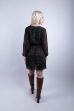 Midi Φόρεμα Κρουαζέ Leopard Γκρι - Image 2