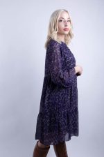 Midi Φόρεμα Με Βολάν Leopard Μωβ-Γκρι - Image 3