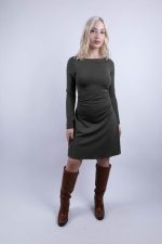 Mini Φόρεμα Με Σούρα Στη Μέση Χακί