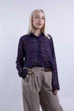 Πουκάμισο Γυναικείο Leopard Μωβ-Γκρι