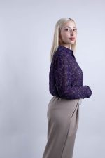 Πουκάμισο Γυναικείο Leopard Μωβ-Γκρι - Image 2