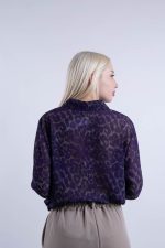 Πουκάμισο Γυναικείο Leopard Μωβ-Γκρι - Image 3