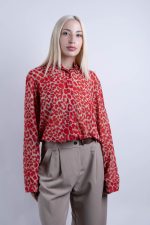 Πουκάμισο Γλυναικείο Leopard  Κόκκινο-Μπεζ