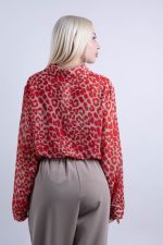Πουκάμισο Γλυναικείο Leopard  Κόκκινο-Μπεζ - Image 3