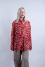 Πουκάμισο Γλυναικείο Leopard  Κόκκινο-Μπεζ - Image 4
