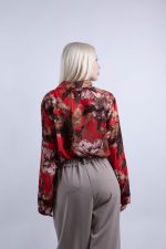 Πουκάμισο Floral Κόκκινο-Καφέ - Image 4
