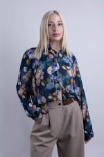 Πουκάμισο Γυναικείο Floral Μπλε-Μπεζ