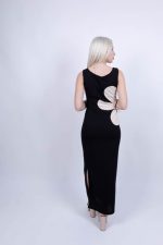 Φόρεμα Maxi Με Άνοιγμα Στη Μέση Μαύρο - Image 2