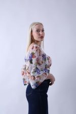 Top Floral Με Balloon Μανίκι - Image 3