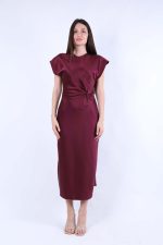 Φόρεμα Midi Μπορντό Σατέν