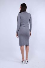 Φόρεμα Midi Πλεκτό με Σκίσιμο - Image 3