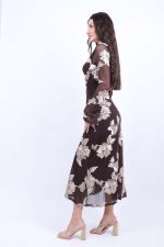 Φόρεμα Floral Maxi Καφέ - Image 2