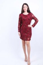 Φόρεμα Mini Κόκκινο Με Πούλιες