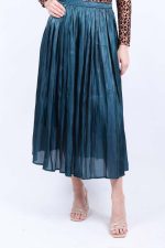 Φούστα maxi Πλισέ Πετρολ - Image 2