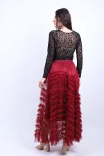 Φούστα Maxi Τούλινη Μπορντό - Image 3