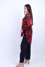 Πουκάμισο Μακρύ Floral Κόκκινο - Image 3