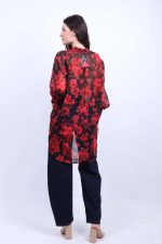 Πουκάμισο Μακρύ Floral Κόκκινο - Image 2