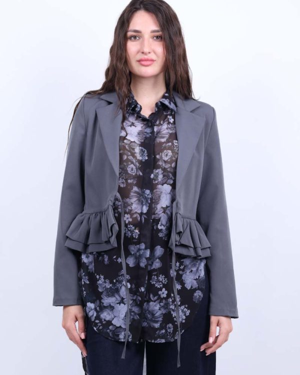 Σακάκι Κοντό Γκρι