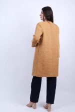 Παλτό χωρίς Γιακά Μουσταρδί - Image 2