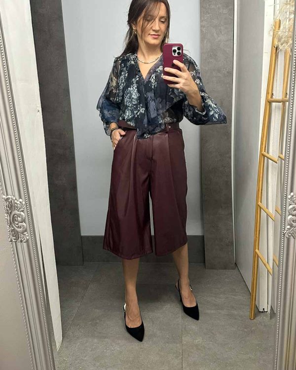 Παντελόνι Δερμάτινη Zip Culotte