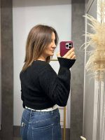 Ζακέτα Πλεκτή Crop Top Μαύρη